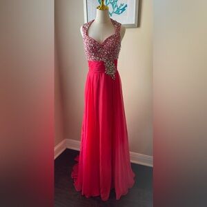 116 Elegant Pink Evening Gown